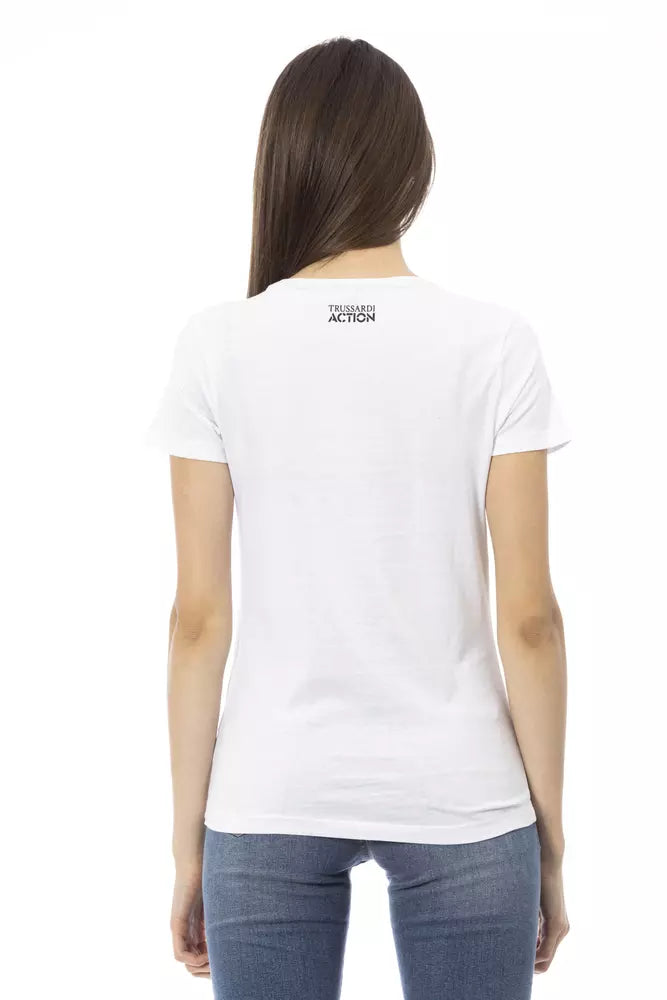 White Cotton Women T-Shirt - SEHABRANDS