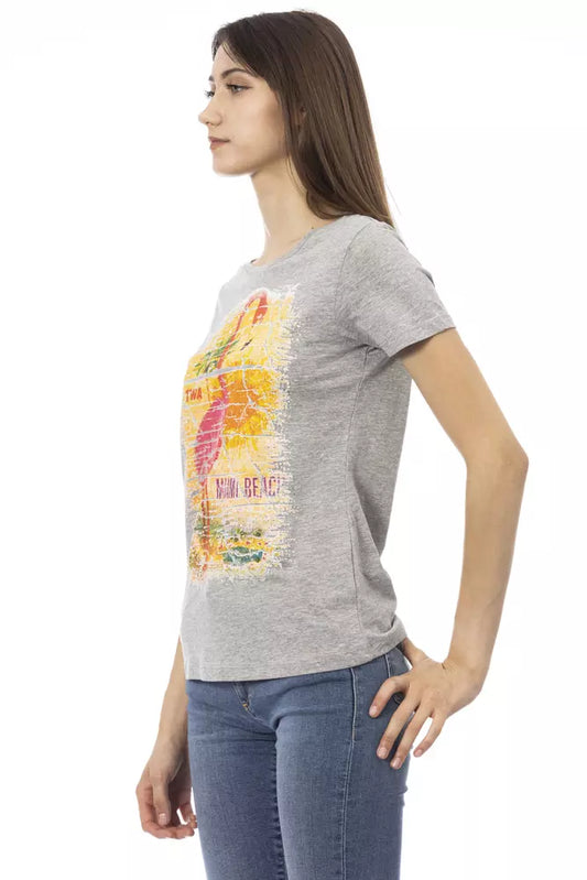 Gray Cotton Women Top - SEHABRANDS