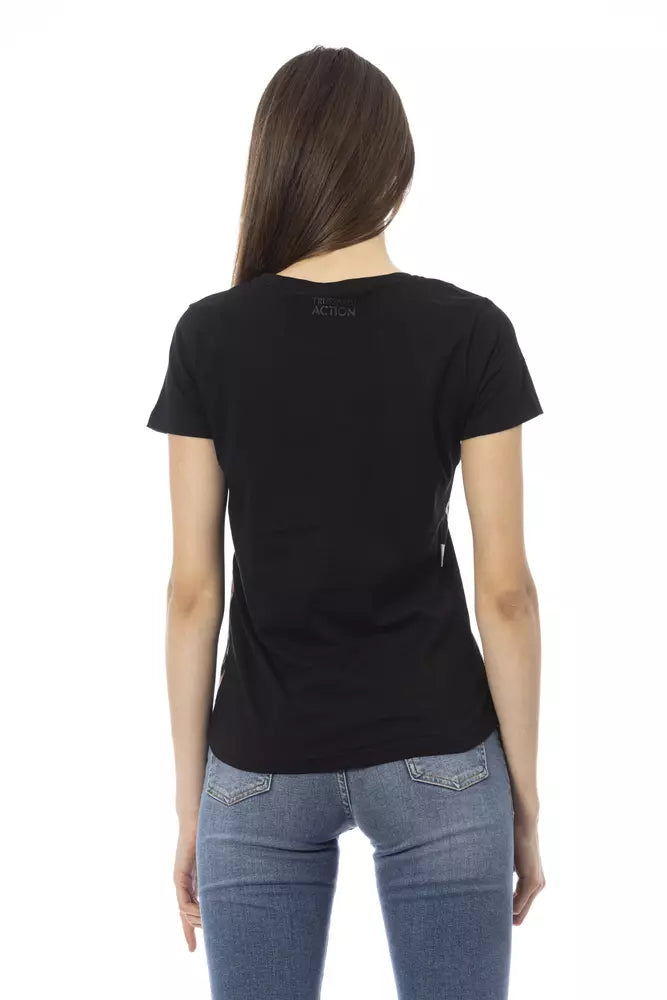 Chic Black Short Sleeve Round Neck Tee - SEHABRANDS