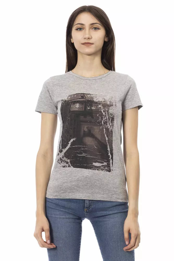 Gray Cotton Women Top - SEHABRANDS