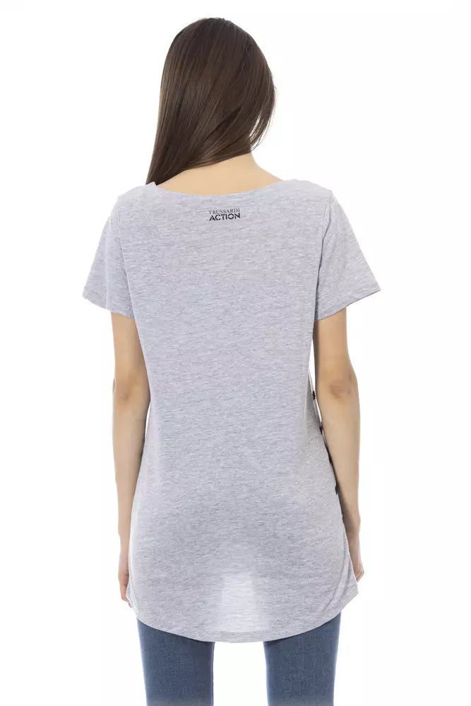 Gray Cotton Women Top - SEHABRANDS