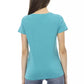 Light Blue Cotton Women Top - SEHABRANDS