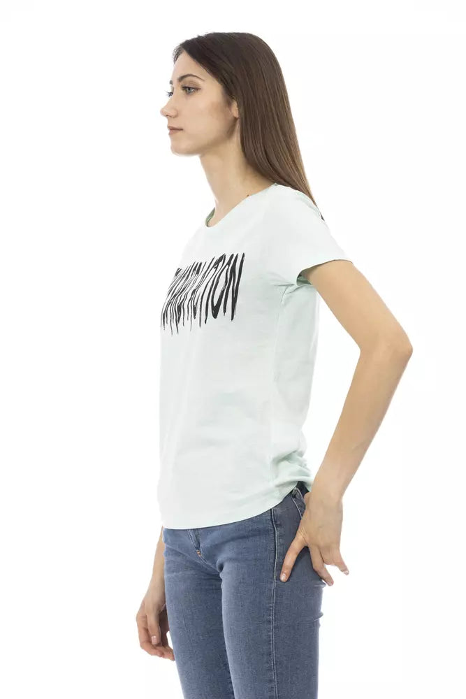 Light Blue Cotton Women Top - SEHABRANDS