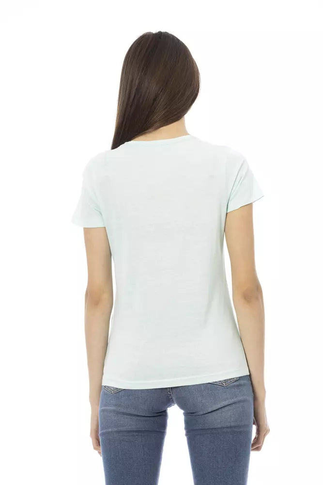 Light Blue Cotton Women Top - SEHABRANDS