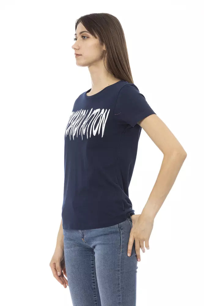 Blue Cotton Women T-Shirt - SEHABRANDS