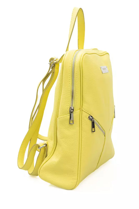 Sunshine Yellow Leather Backpack - SEHABRANDS