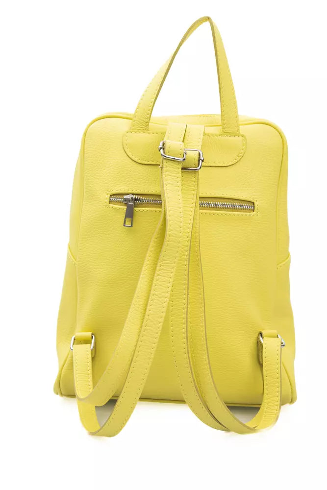 Sunshine Yellow Leather Backpack - SEHABRANDS