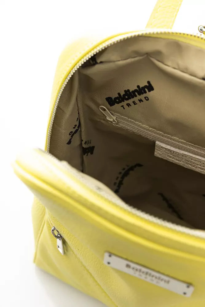 Sunshine Yellow Leather Backpack - SEHABRANDS