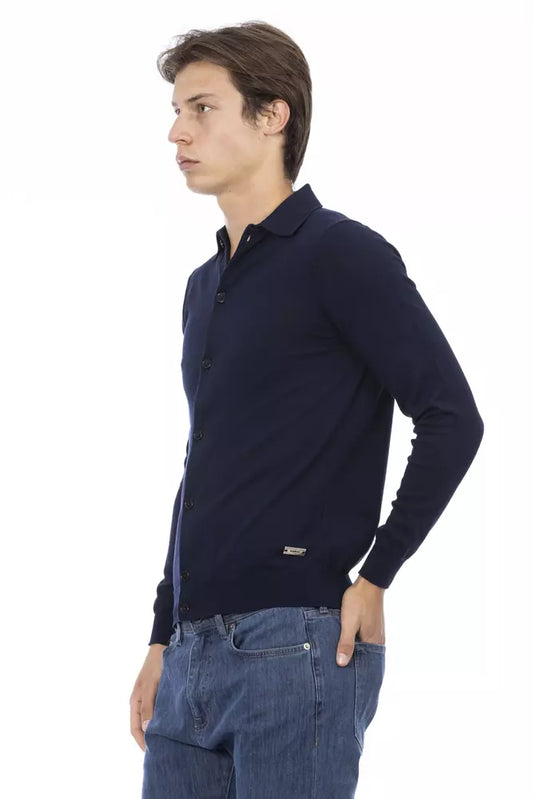 Blue Cotton Men Shirt - SEHABRANDS