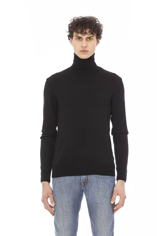 Black Fabric Men Sweater - SEHABRANDS