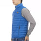 Blue Polyester Men Sleeveless Jacket - SEHABRANDS