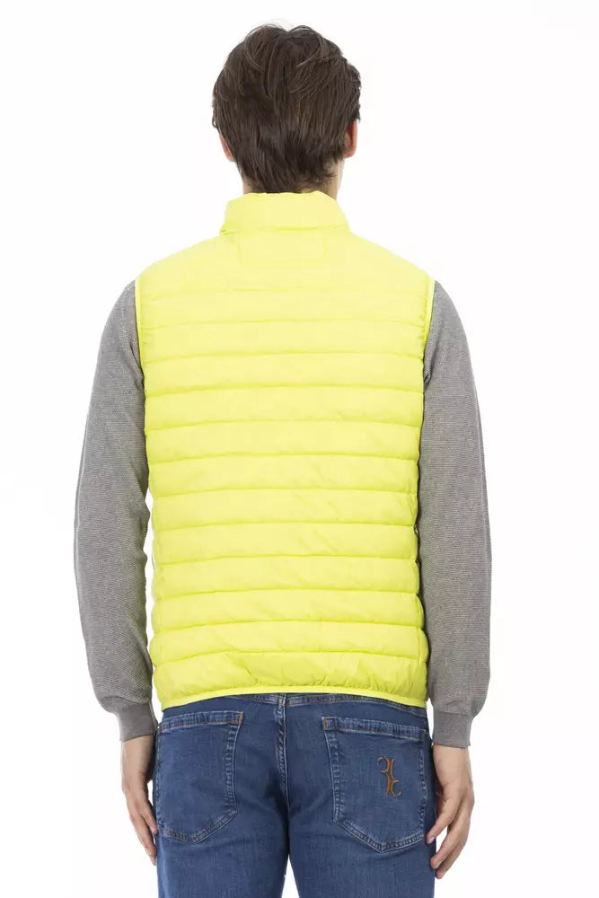 Yellow Polyester Men Sleeveless Jacket - SEHABRANDS