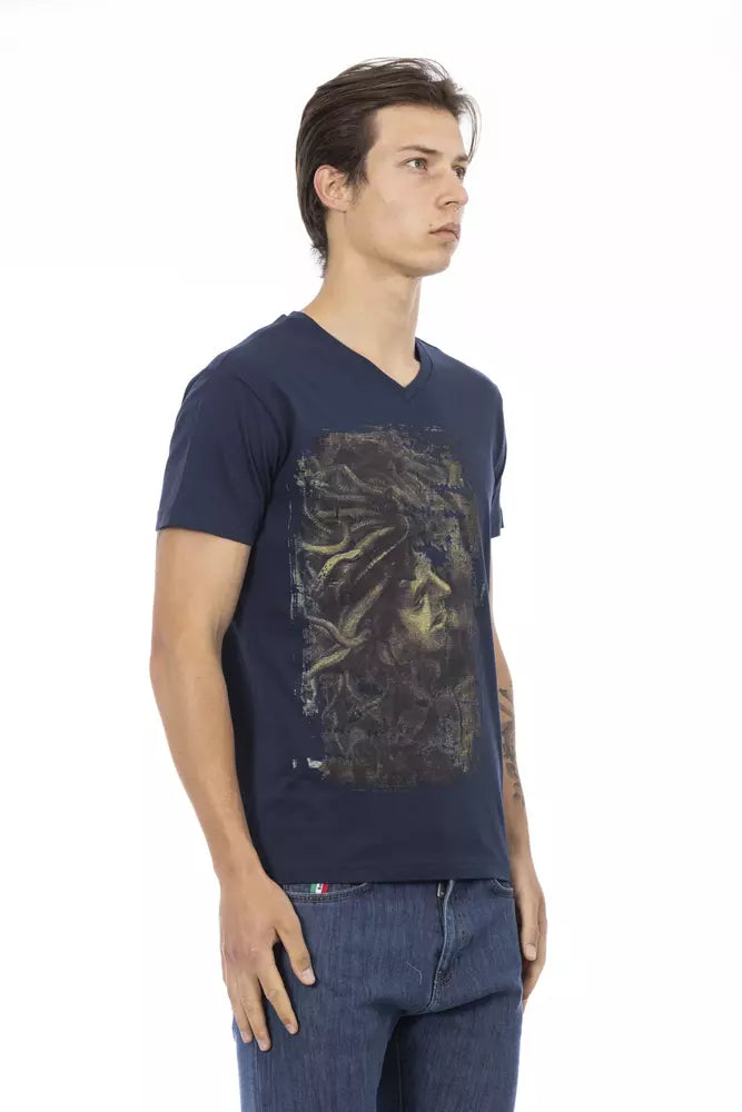 Blue Cotton Men T-Shirt - SEHABRANDS