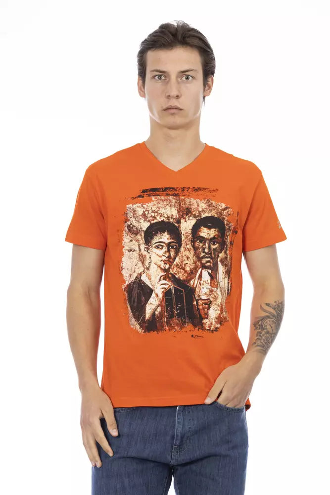 Orange Cotton Men T-Shirt - SEHABRANDS