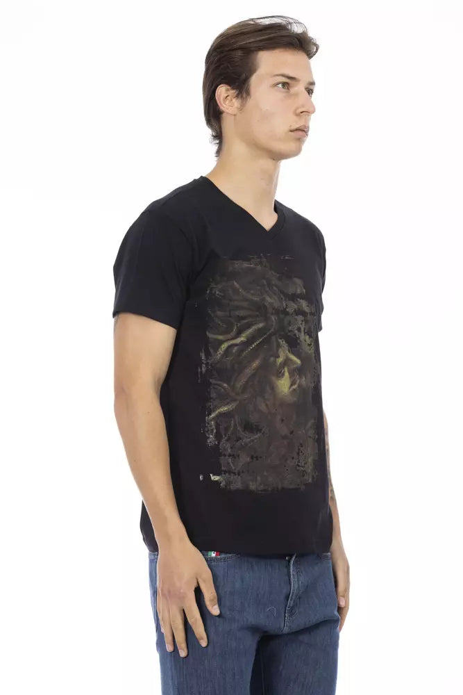 Black Cotton Men T-Shirt - SEHABRANDS