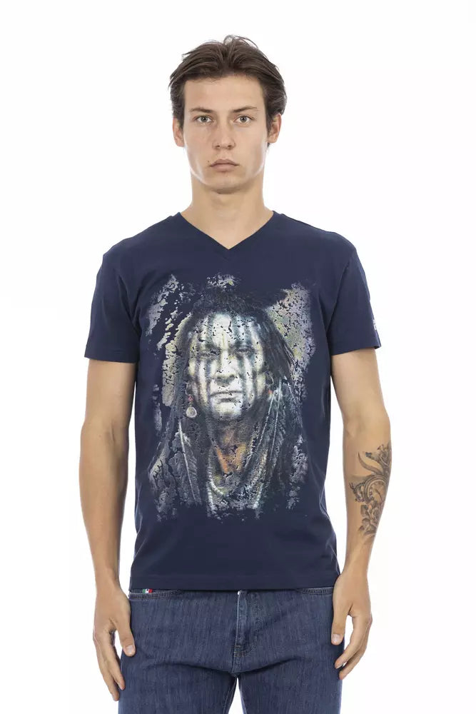 Blue Cotton Men T-Shirt - SEHABRANDS