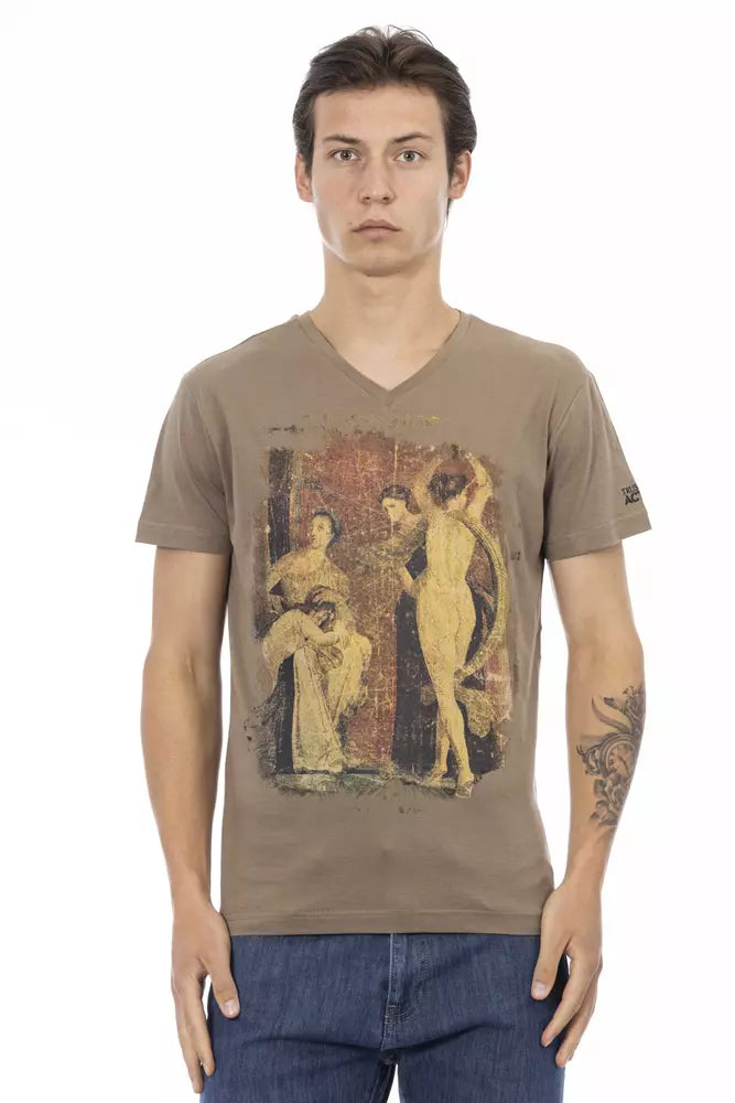 Brown Cotton Men T-Shirt - SEHABRANDS