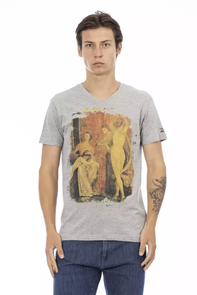 Gray Cotton Men T-Shirt - SEHABRANDS