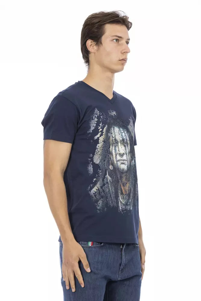 Blue Cotton Men T-Shirt - SEHABRANDS