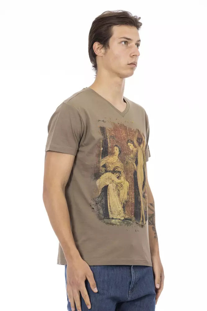 Brown Cotton Men T-Shirt - SEHABRANDS