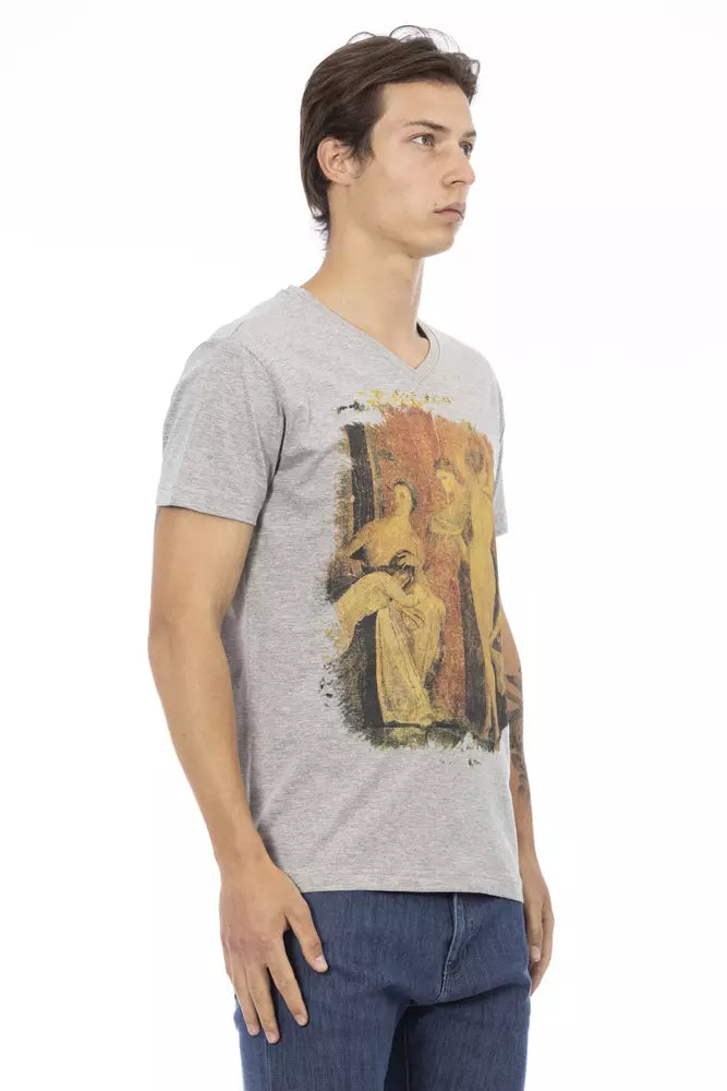 Gray Cotton Men T-Shirt - SEHABRANDS