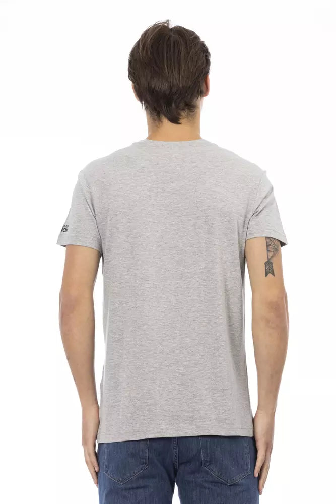 Gray Cotton Men T-Shirt - SEHABRANDS