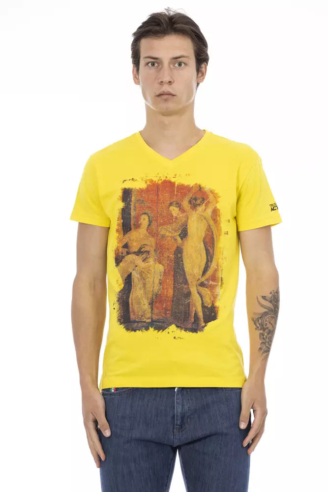 Yellow Cotton Men T-Shirt - SEHABRANDS