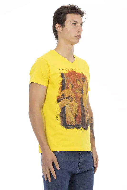 Yellow Cotton Men T-Shirt - SEHABRANDS