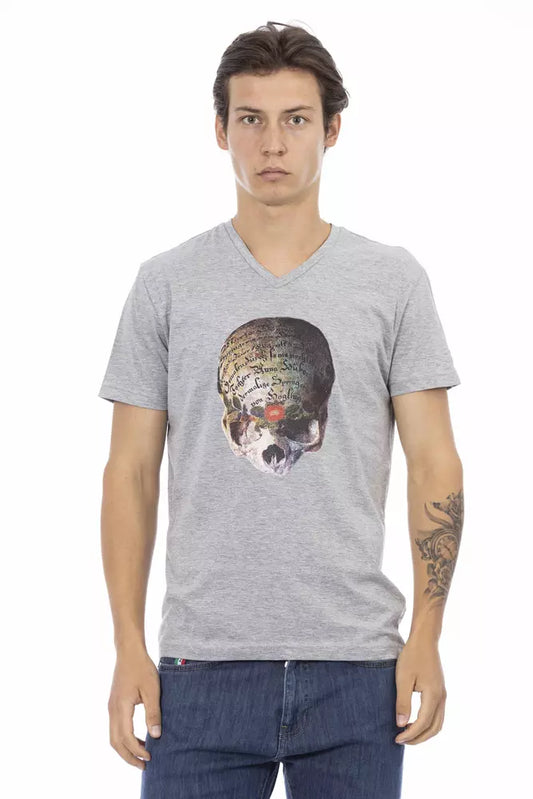 Gray Cotton Men T-Shirt - SEHABRANDS