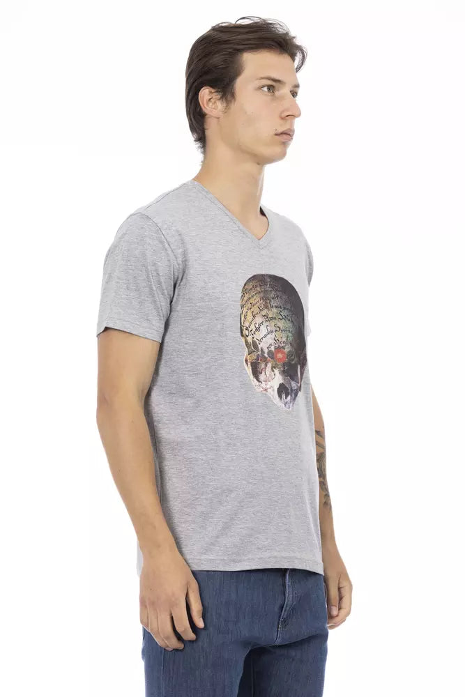 Gray Cotton Men T-Shirt - SEHABRANDS