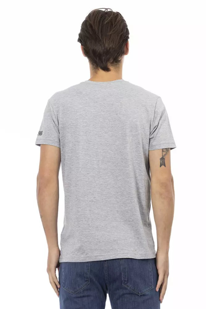 Gray Cotton Men T-Shirt - SEHABRANDS