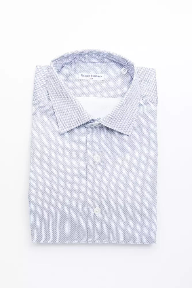 Light Blue Cotton Men Shirt - SEHABRANDS