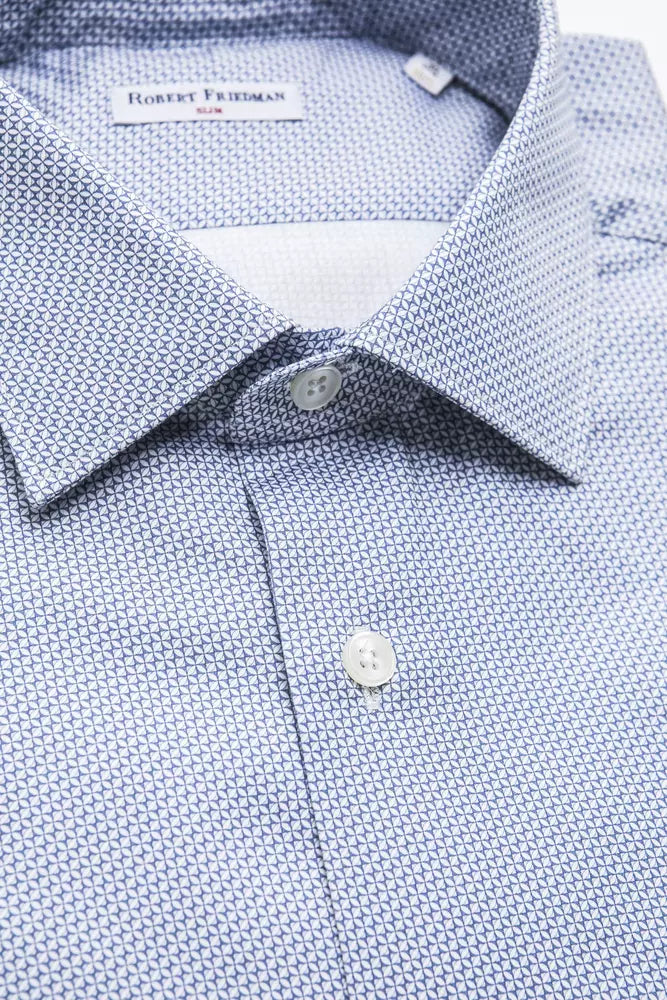 Light Blue Cotton Men Shirt - SEHABRANDS