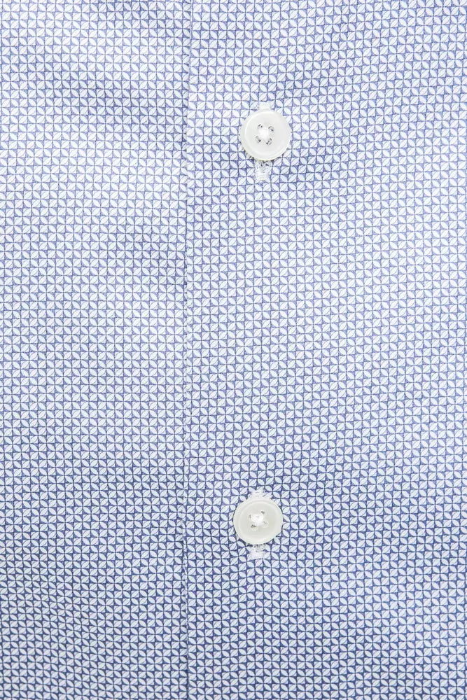 Light Blue Cotton Men Shirt - SEHABRANDS