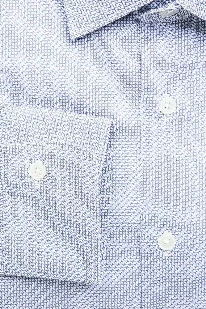 Light Blue Cotton Men Shirt - SEHABRANDS