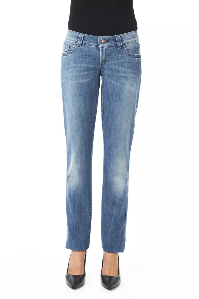 Blue Cotton Women Jeans - SEHABRANDS