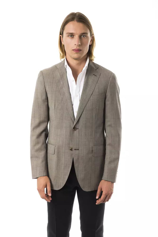 Gray Wool Men Blazer - SEHABRANDS