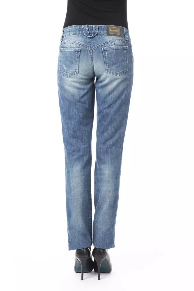 Blue Cotton Women Jeans - SEHABRANDS