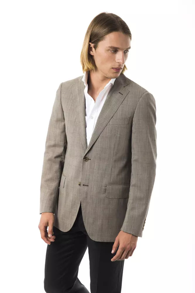 Gray Wool Men Blazer - SEHABRANDS