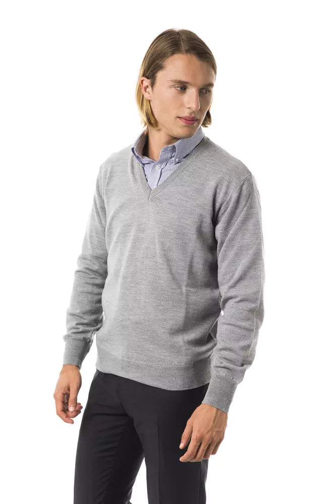 Gray Wool Men Sweater - SEHABRANDS