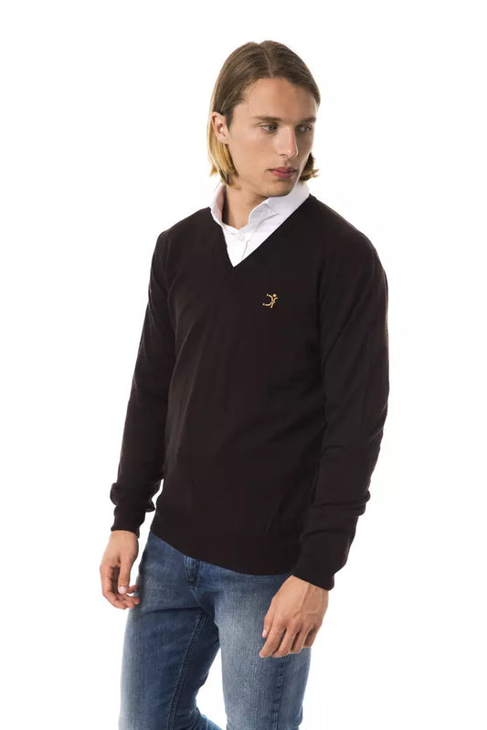 Brown Merino Wool Men Sweater - SEHABRANDS