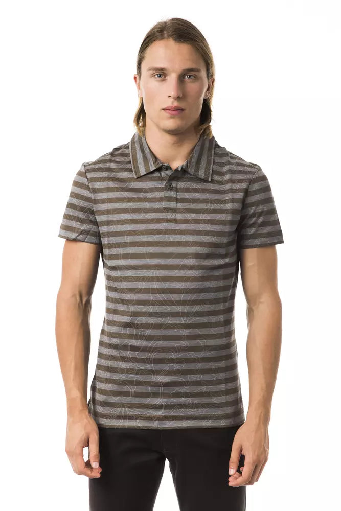 Gray Cotton Men Polo Shirt - SEHABRANDS