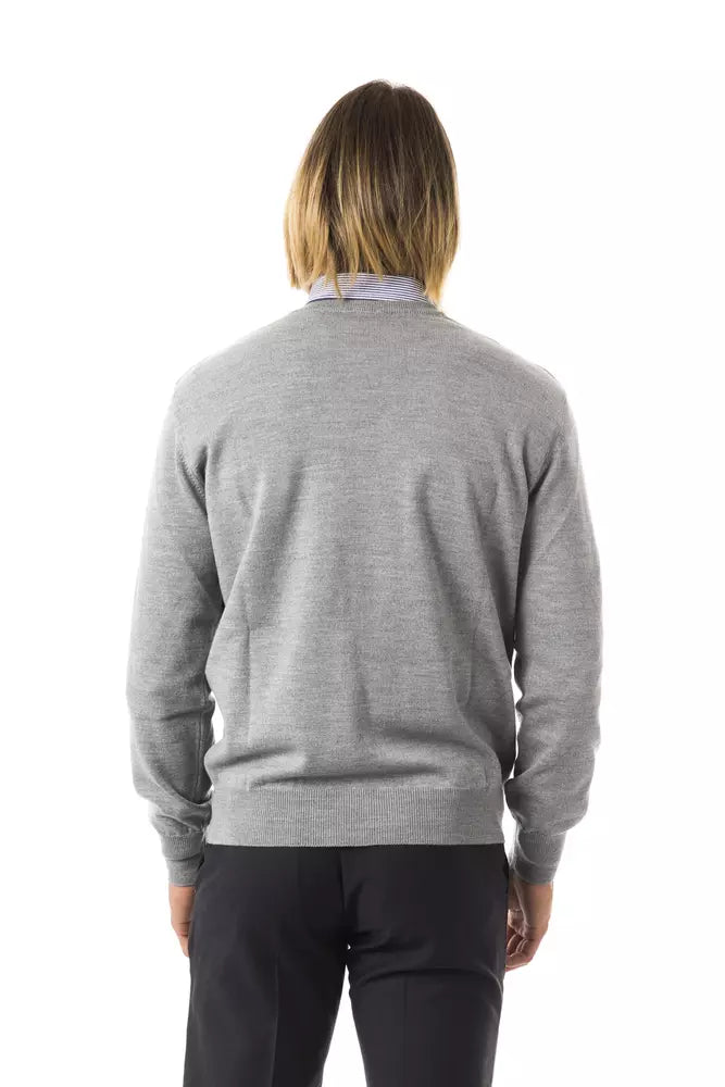 Gray Wool Men Sweater - SEHABRANDS