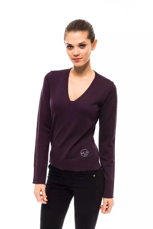 Purple Wool Women Sweater - SEHABRANDS