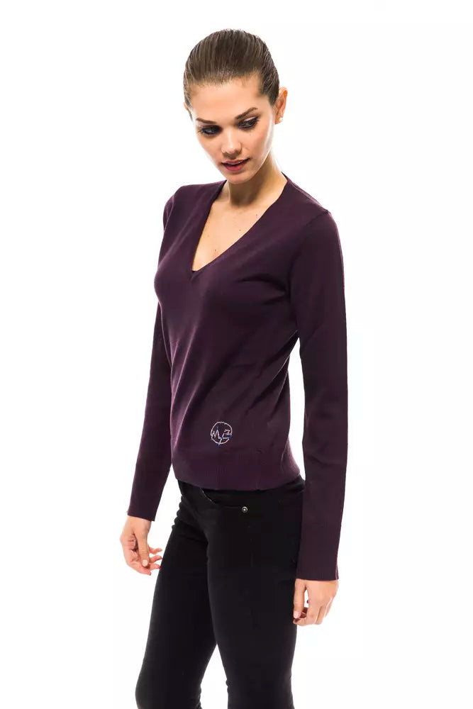 Purple Wool Women Sweater - SEHABRANDS