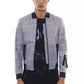 Gray Polyester Men Bomber Jacket - SEHABRANDS