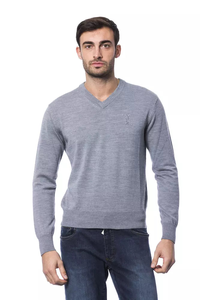 Gray Merino Wool Men Sweater - SEHABRANDS