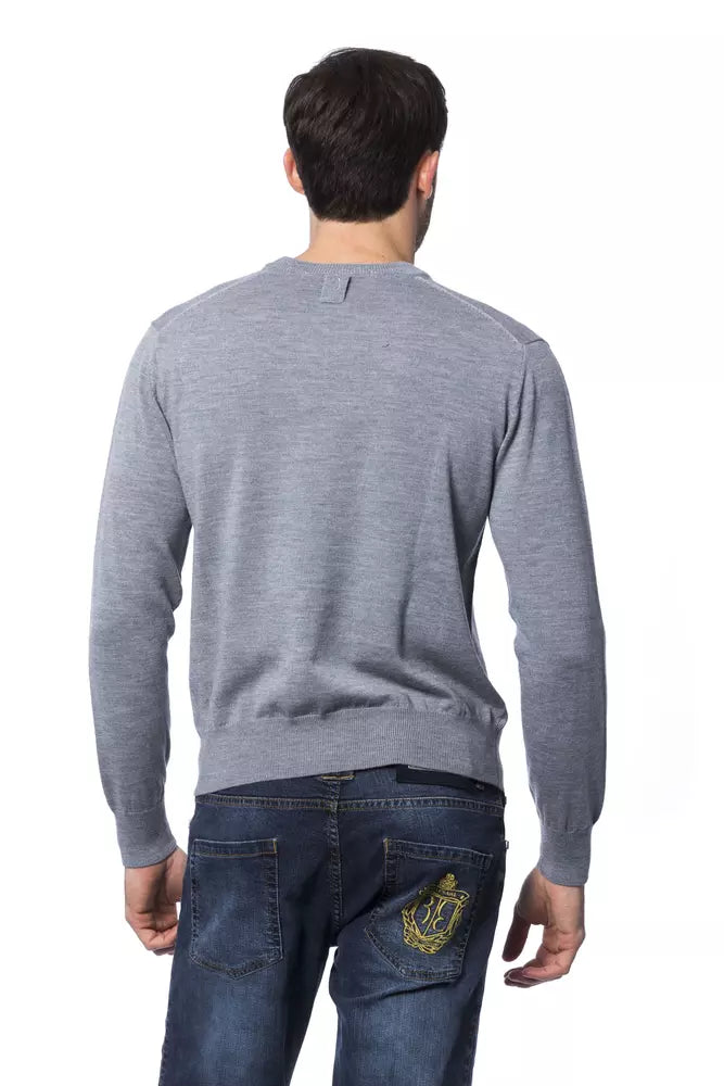 Gray Merino Wool Men Sweater - SEHABRANDS