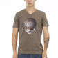 Brown Cotton Men T-Shirt - SEHABRANDS