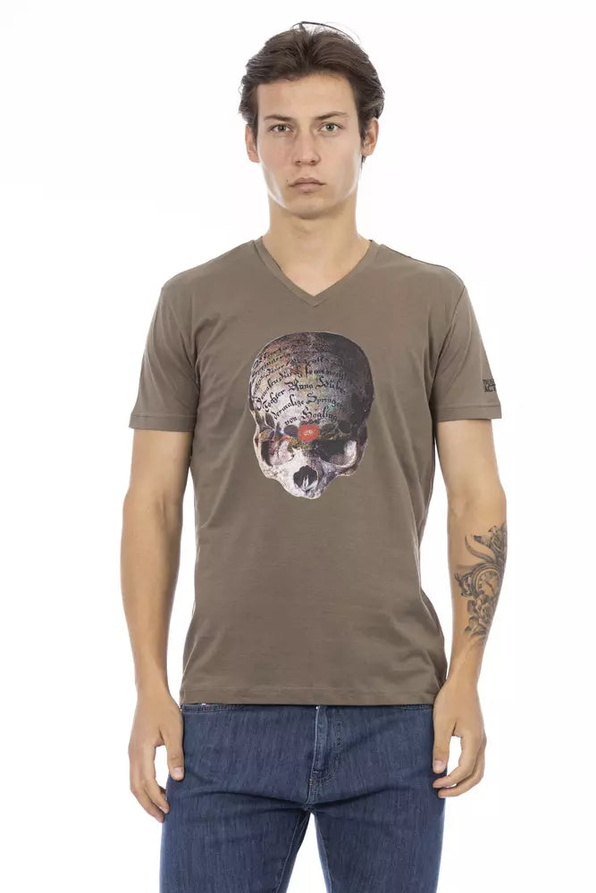 Brown Cotton Men T-Shirt - SEHABRANDS